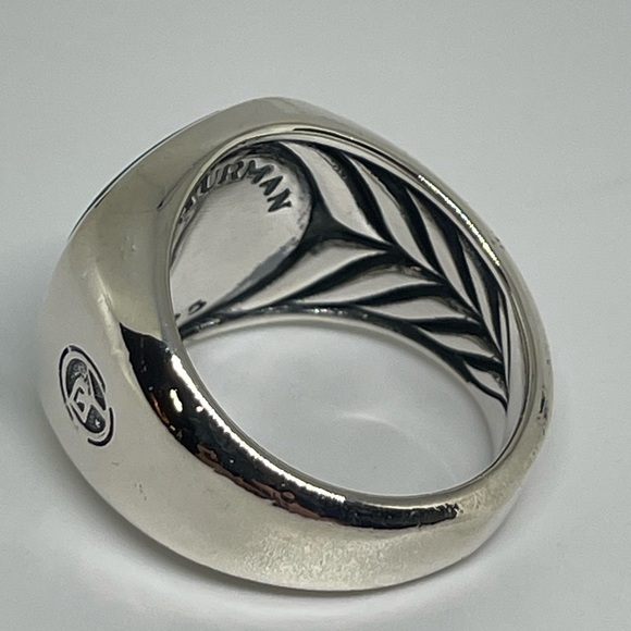 David Yurman Streamline Inlay Signet Cushion Ring with Turquoise - Picture 7 of 9